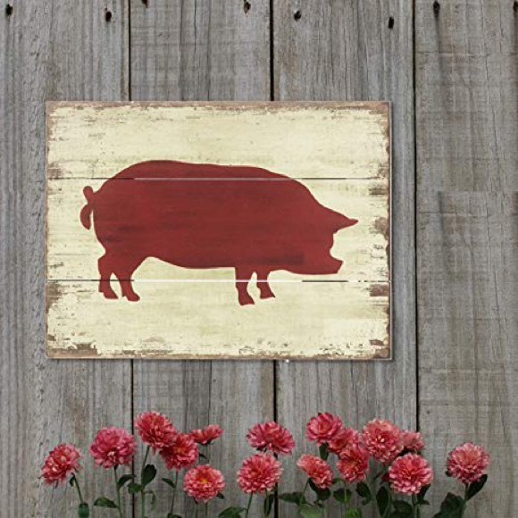 Other - Wooden Pig Barnyard Design Sign